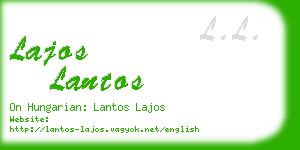 lajos lantos business card